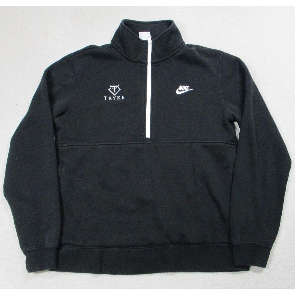 Nike Sweatshirt Mens Medium Black Fleece 1/4 Zip Pullover Tryke DD4732-010